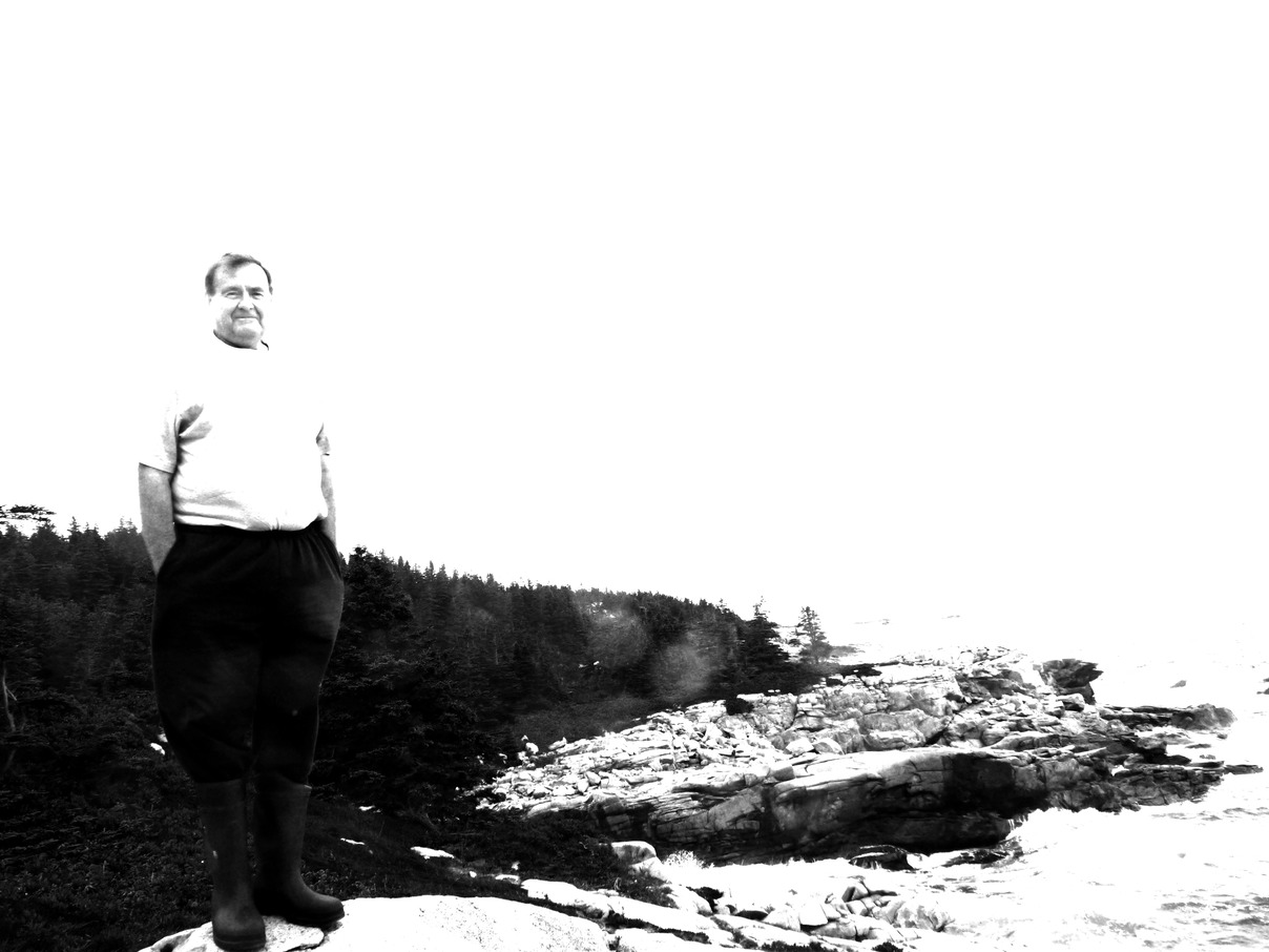 George on cliff, bw.jpg